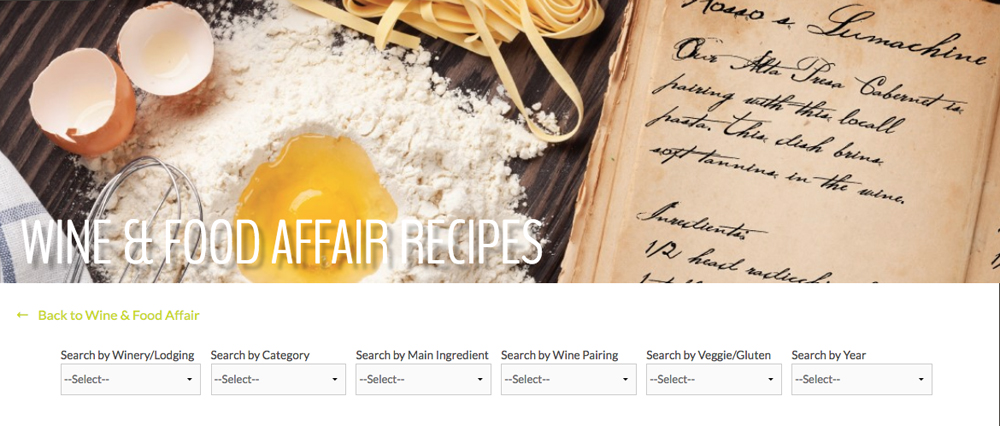 Wine & Food Affair Recipe database