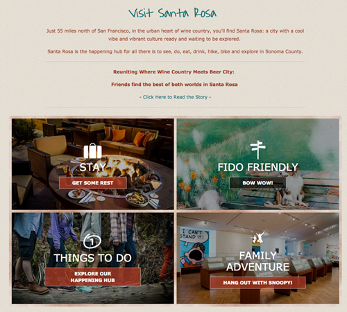 Image from the home page of Visit Santa Rosa