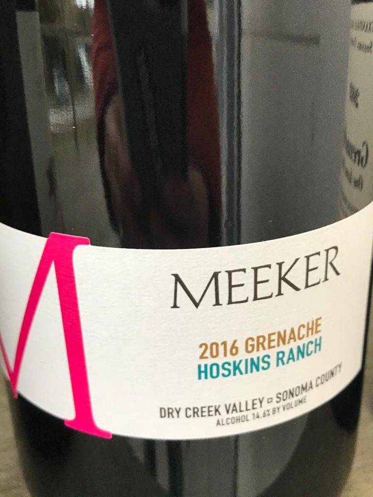 Meeker Grenache wine label bottle