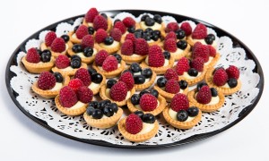 Fruit tarts on a platter
