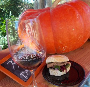 Wine Road glass with a slider and pumpkin