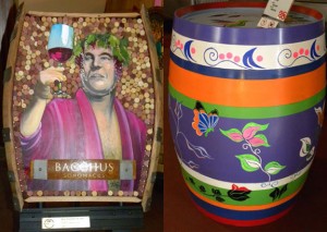 Bacchus Sonomacus by Jon Ton (left) and Colorful butterflies and flowers by Olivia Boyd (right)