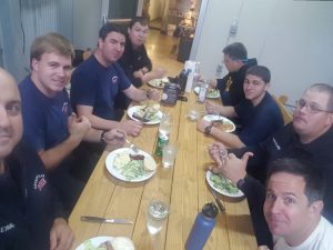 Geyserville fireman eating lunch