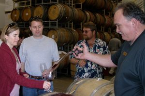Happy Barrel Tasters at Balletto Vineyards and Winery