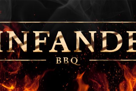 sign with flames that reads Zinfandel BBQ