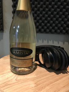 Bottle of Amista sparkling Blanc de Blanc