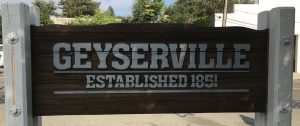 sign reading Geyserville established in 1851