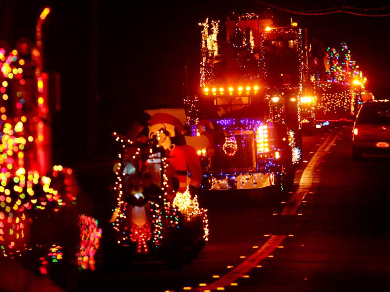 Geyserville lighted tractor parade on Thanksgiving weekend.