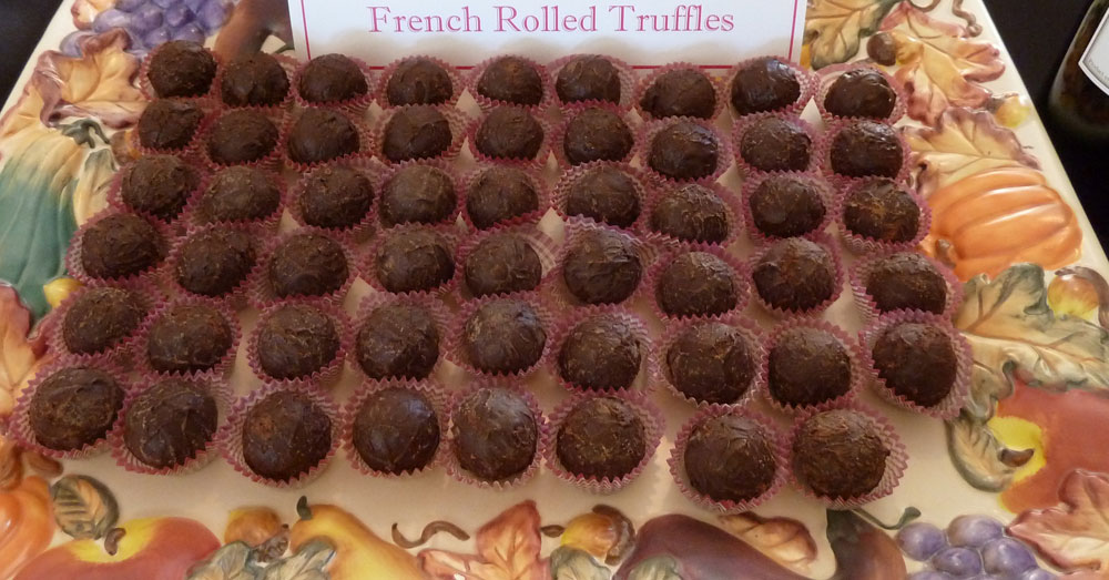 a tray of French rolled truffles