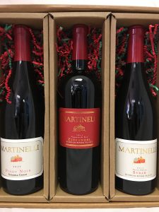 Three bottle gift pack of Martinelli wines