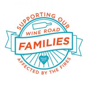Sign for Supporting our Wine Road Families affected by the fires.