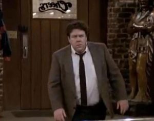 Norm Peterson (aka George Wendt) walking into the Cheers bar.