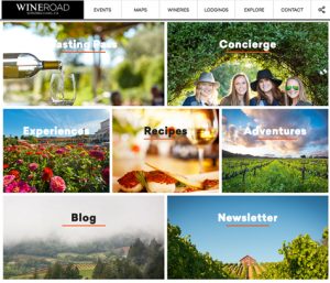 Section of WineRoad.com home page
