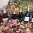 Bottles of Bubbly in the fall leaves