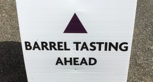 Barrel Tasting Ahead sign