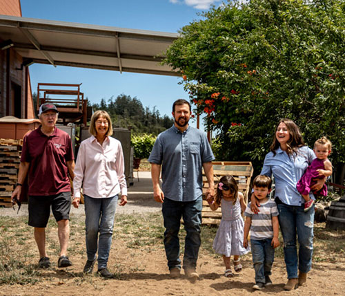 The Nalle Family lined up at Nalle Winery.