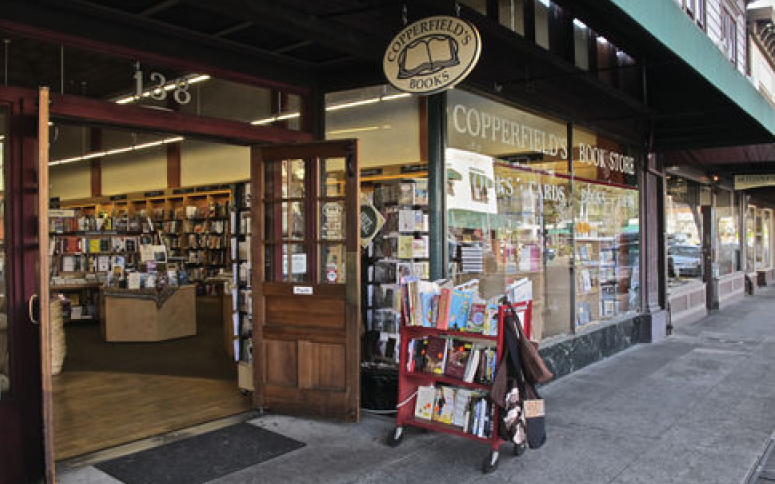 The outside of Copperfield's Books in downtown Sebastopol