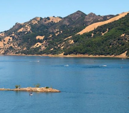 Lake Sonoma with landscape and water views