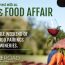 Wine & Food Affair 2022 event poster with details and blurred background of vineyards