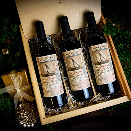 Dry Creek Vineyard's Holiday Gift Box with a vertical of Old Vine Zinfandel