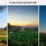 Top caption is "Plan Your Adventure" with three boxes below with vineyard photos. From left to write the words over the photos are Alexander Valley, Dry Creek Valley, Russian River Valley.
